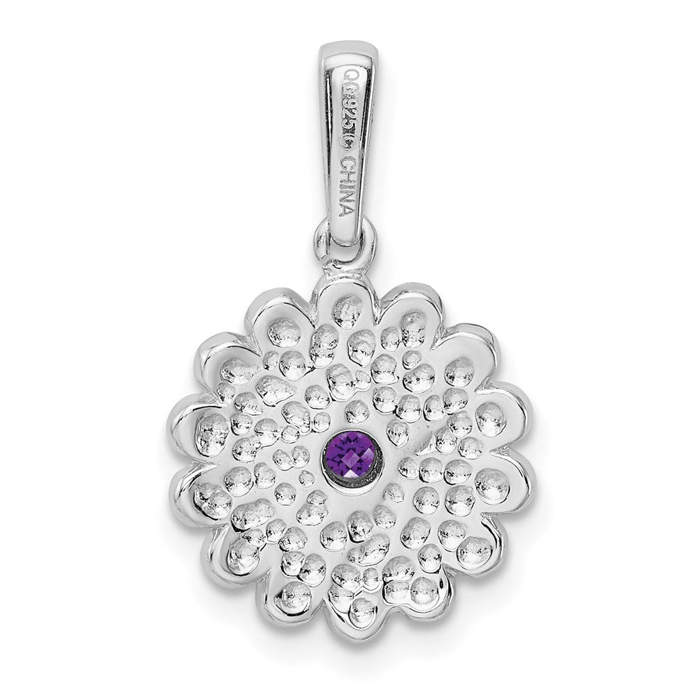 Sterlingsilber Rhodiniert Amethyst und Emaille Anhänger