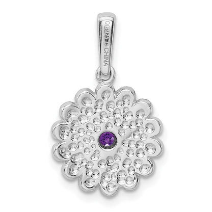 Sterlingsilber Rhodiniert Amethyst und Emaille Anhänger