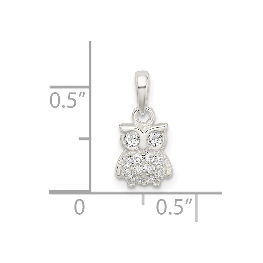 Sterlingsilber Zirkonia Eule Anhänger