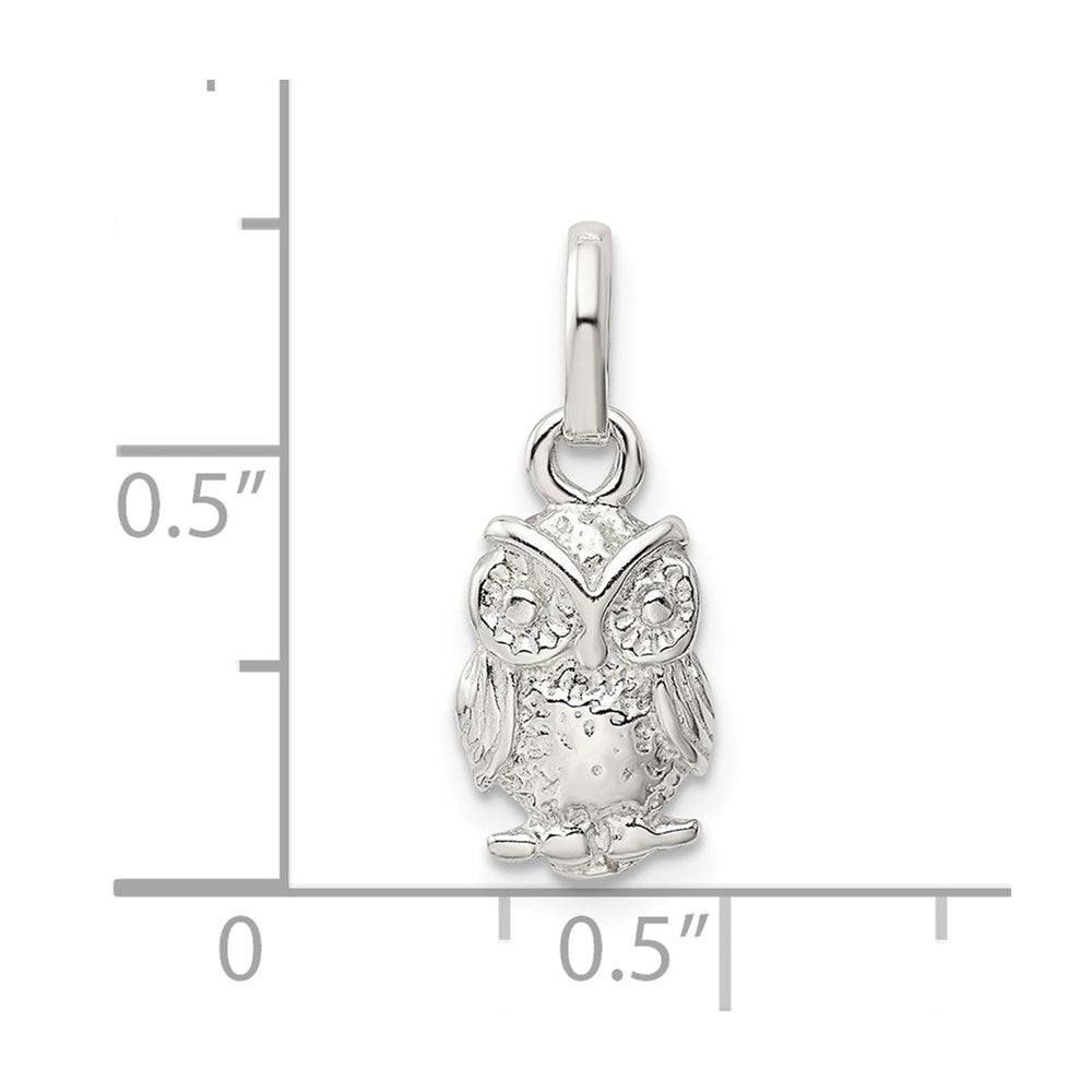 Sterlingsilber Poliert Eule Charm