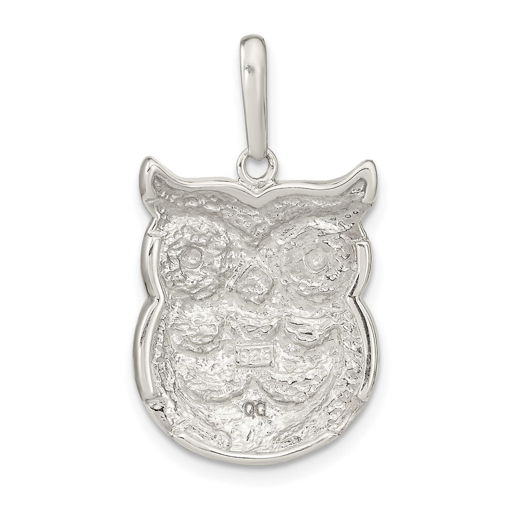 Sterlingsilber Perlmutt und Onyx Eule Anhänger