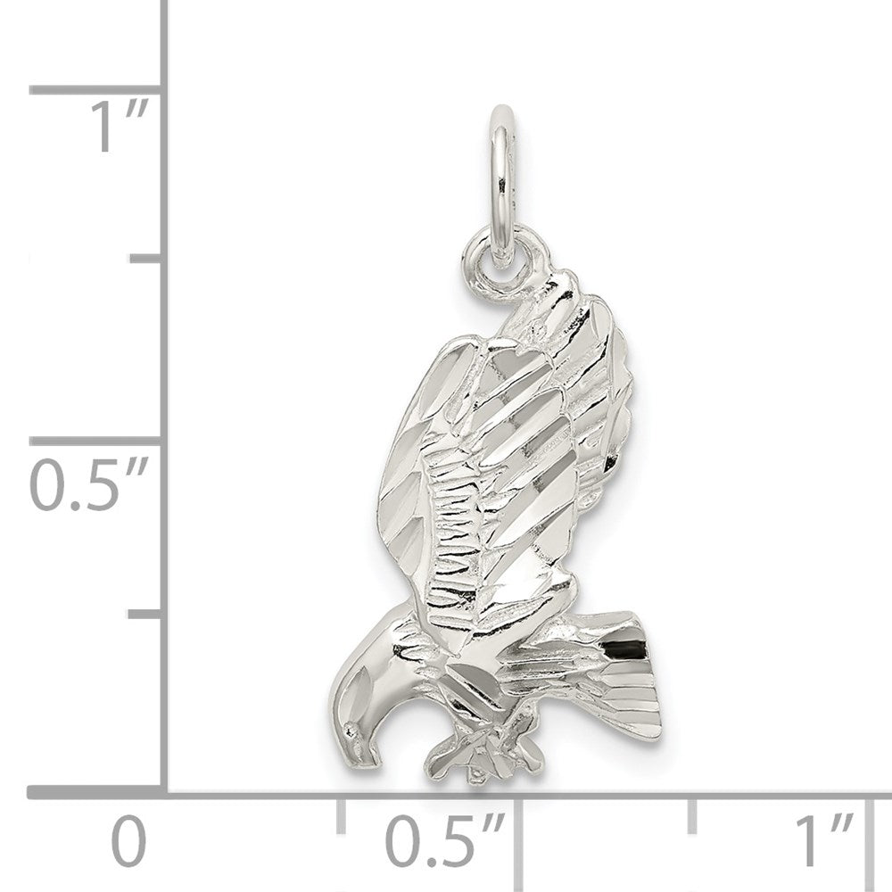 Sterlingsilber Poliert und Diamantiert Adler Anhänger