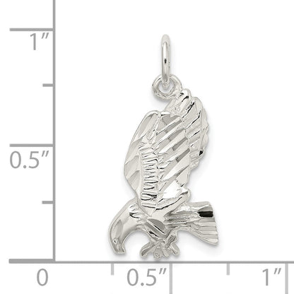 Sterlingsilber Poliert und Diamantiert Adler Anhänger