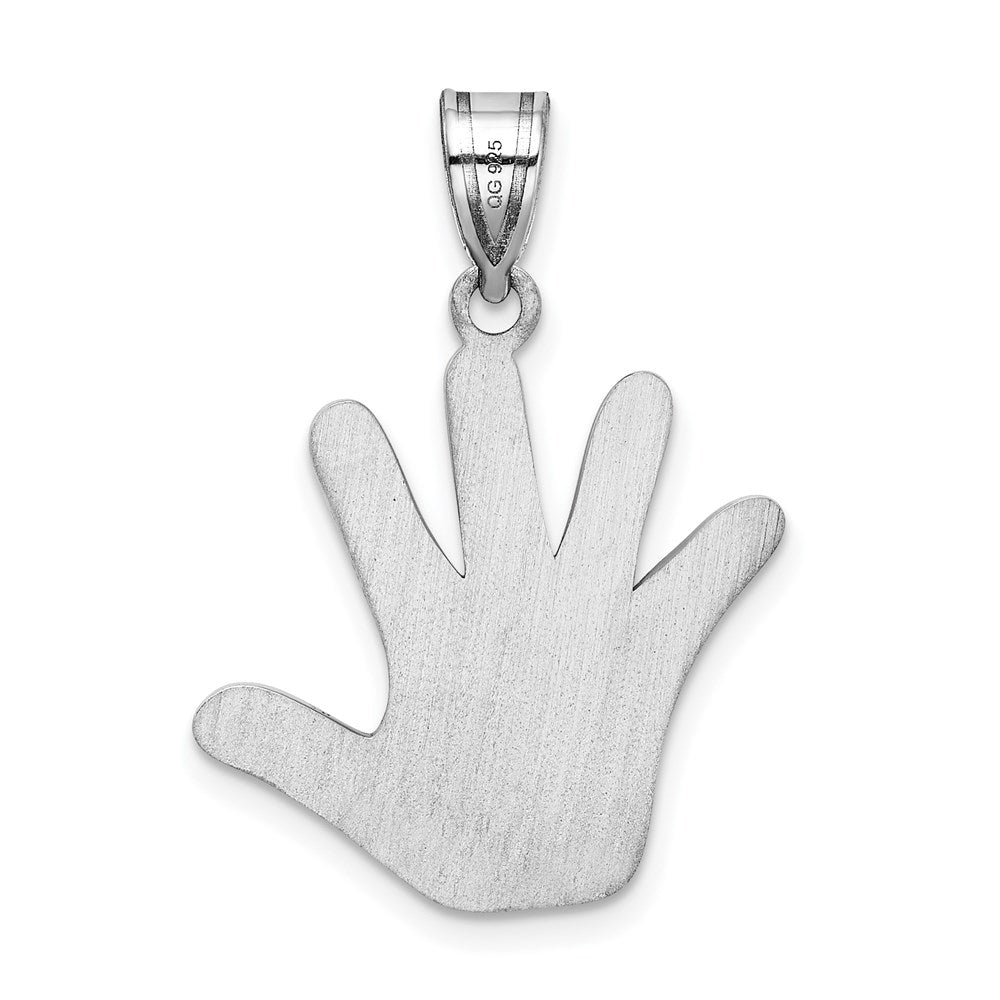 Sterlingsilber Rhod-plate Emaille Autism Handprint Anhänger