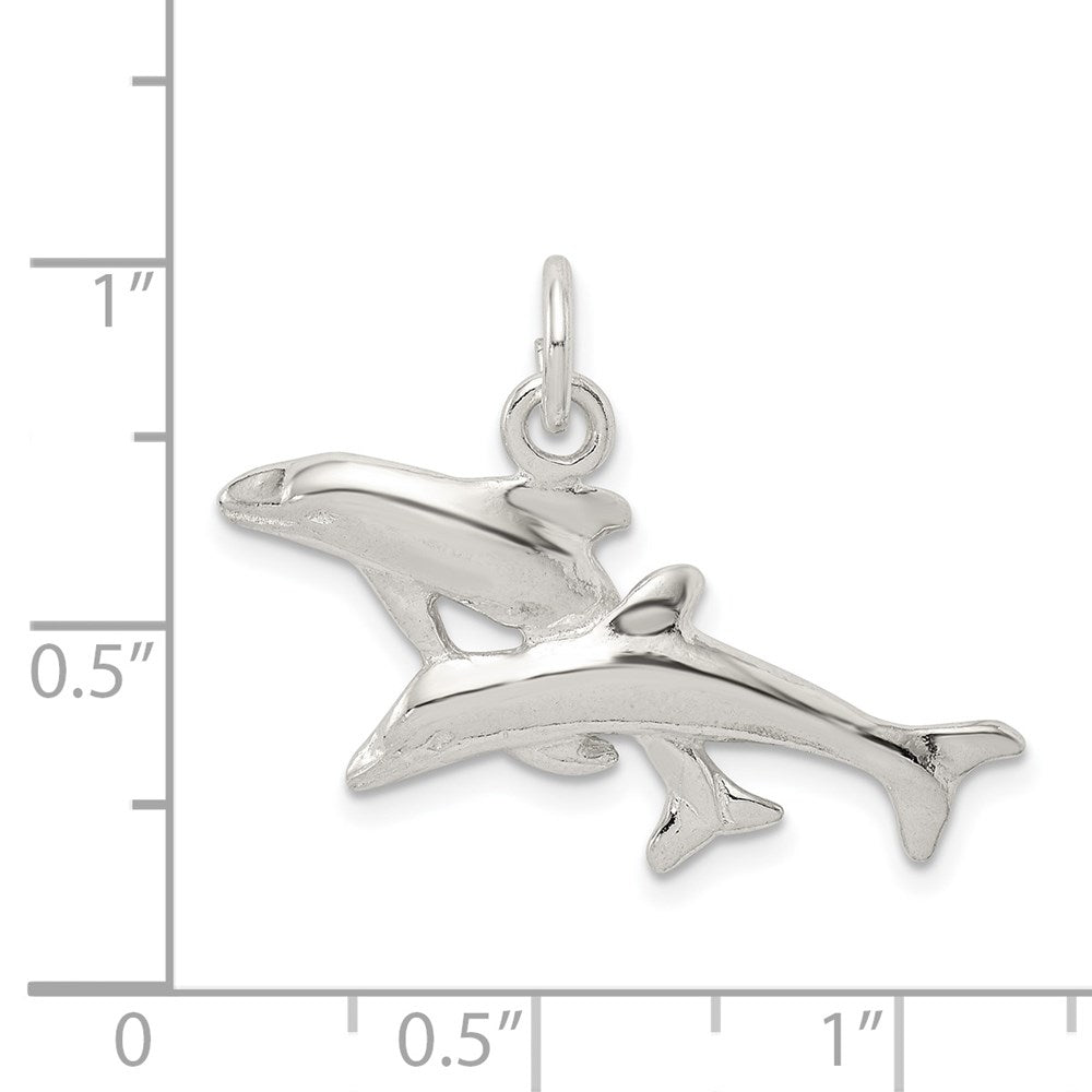 Sterlingsilber Dolphins Charm