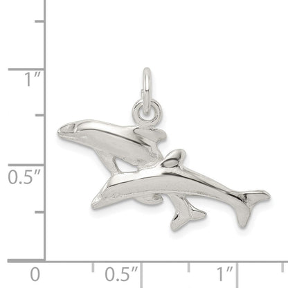 Sterlingsilber Dolphins Charm