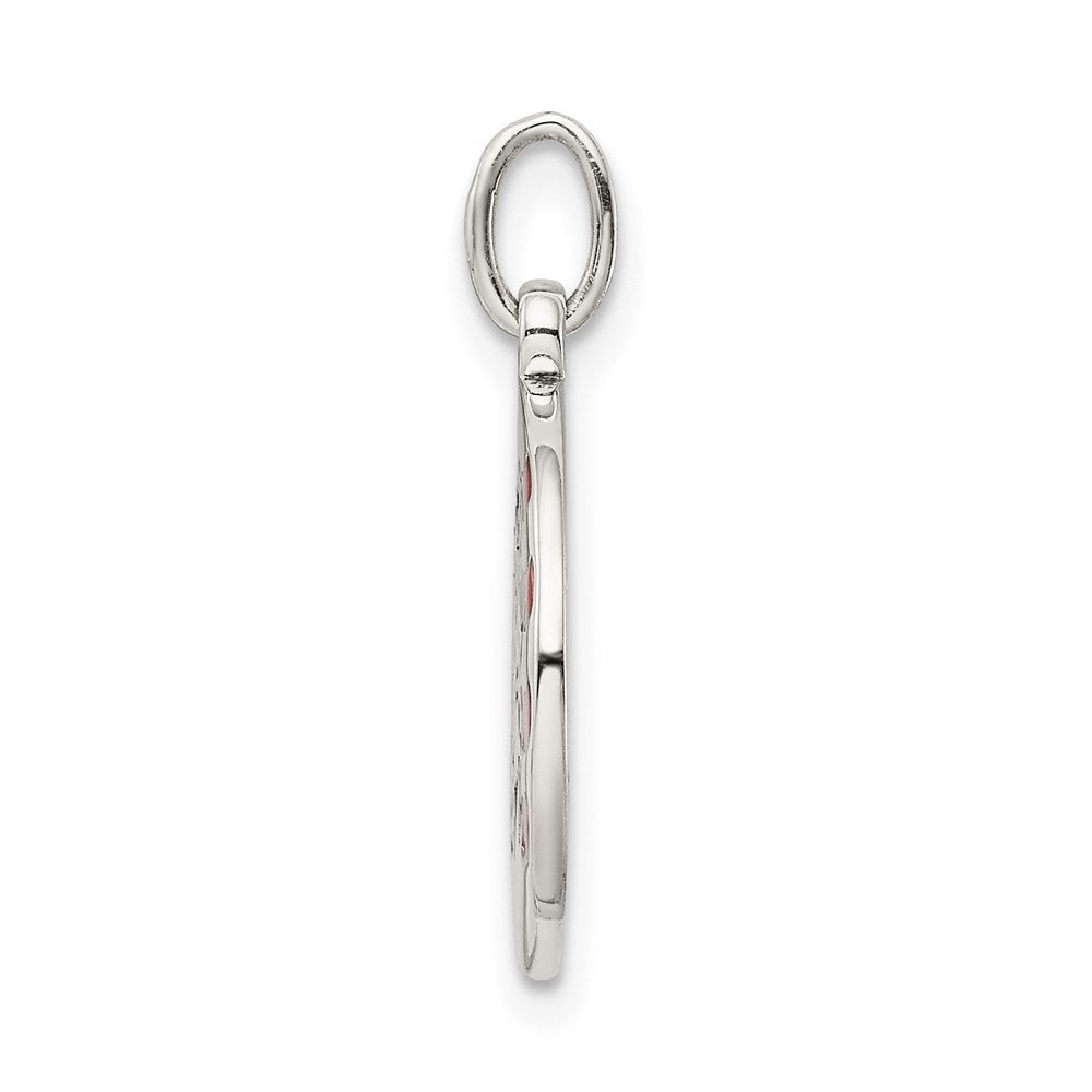 Sterlingsilber Rhodiniert Emailliert Statue Of Liberty mit Flag Charm