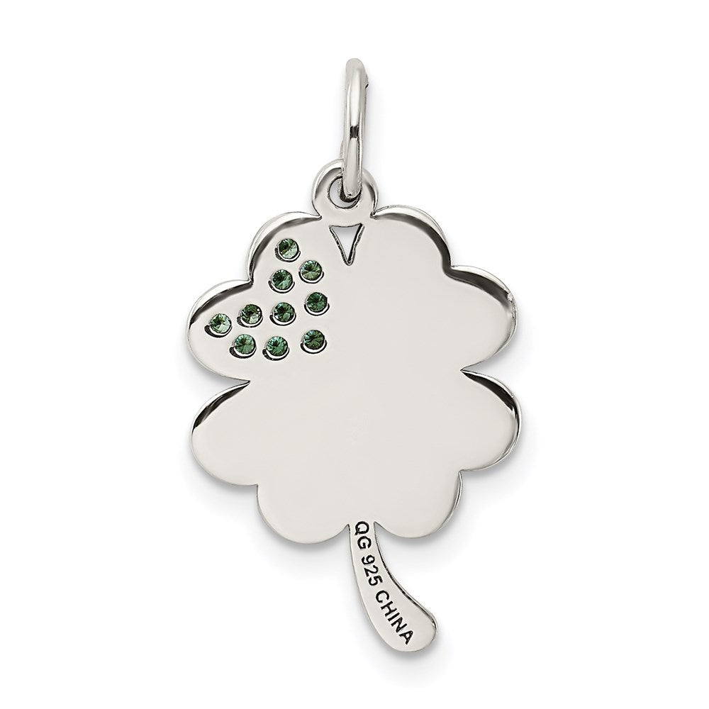 Sterlingsilber Poliert Emaille Hoffnung Luck Swarovski Zirconia Klee Anhänger