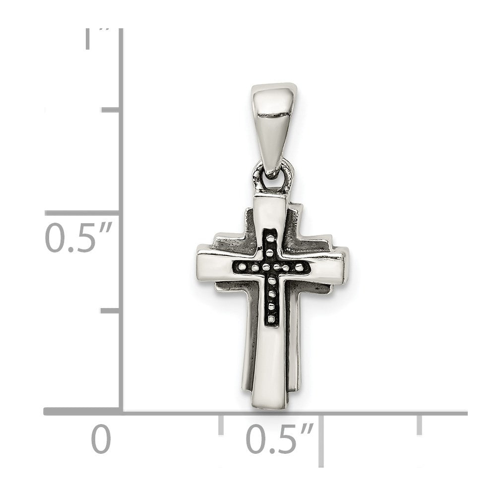 Sterlingsilber Antikisiert Kreuz Anhänger