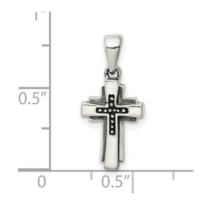 Sterlingsilber Antikisiert Kreuz Anhänger