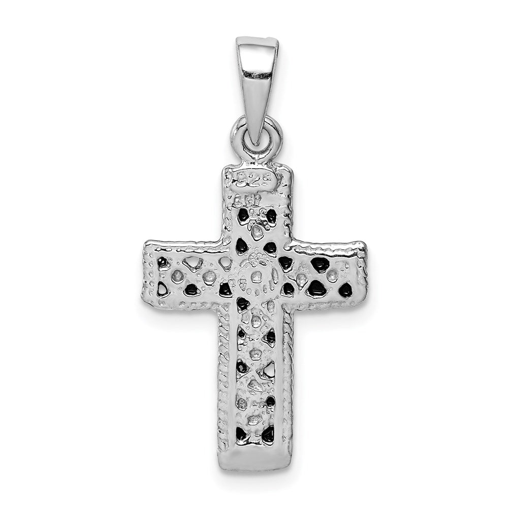 Sterlingsilber Rhodiniert & Antikisiert Kreuz Anhänger