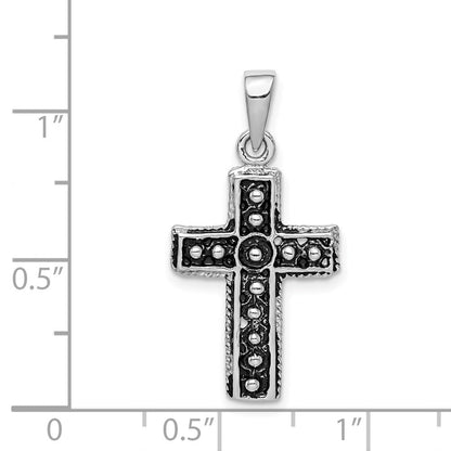 Sterlingsilber Rhodiniert & Antikisiert Kreuz Anhänger