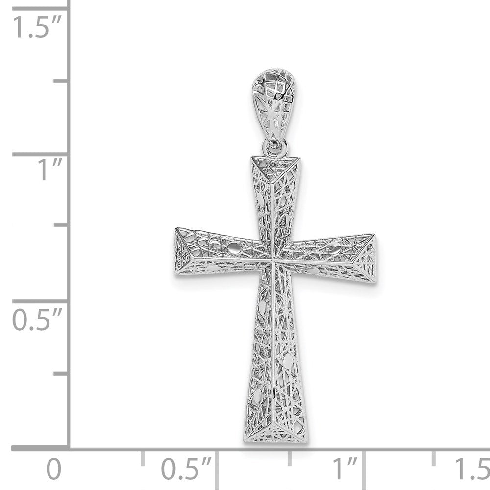 Sterlingsilber Rhodiniert Kreuz Anhänger
