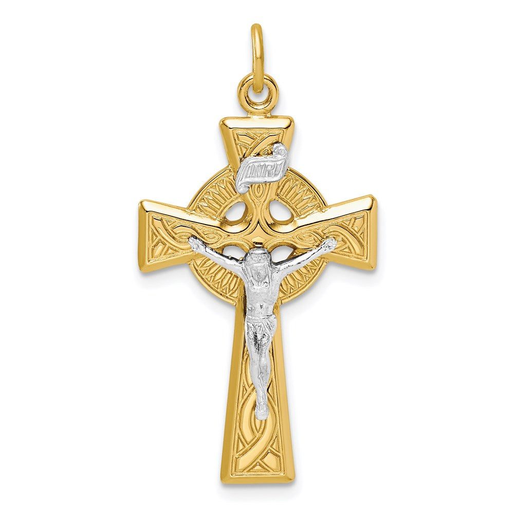Sterlingsilber & Goldfarben Inri Kruzifix Anhänger