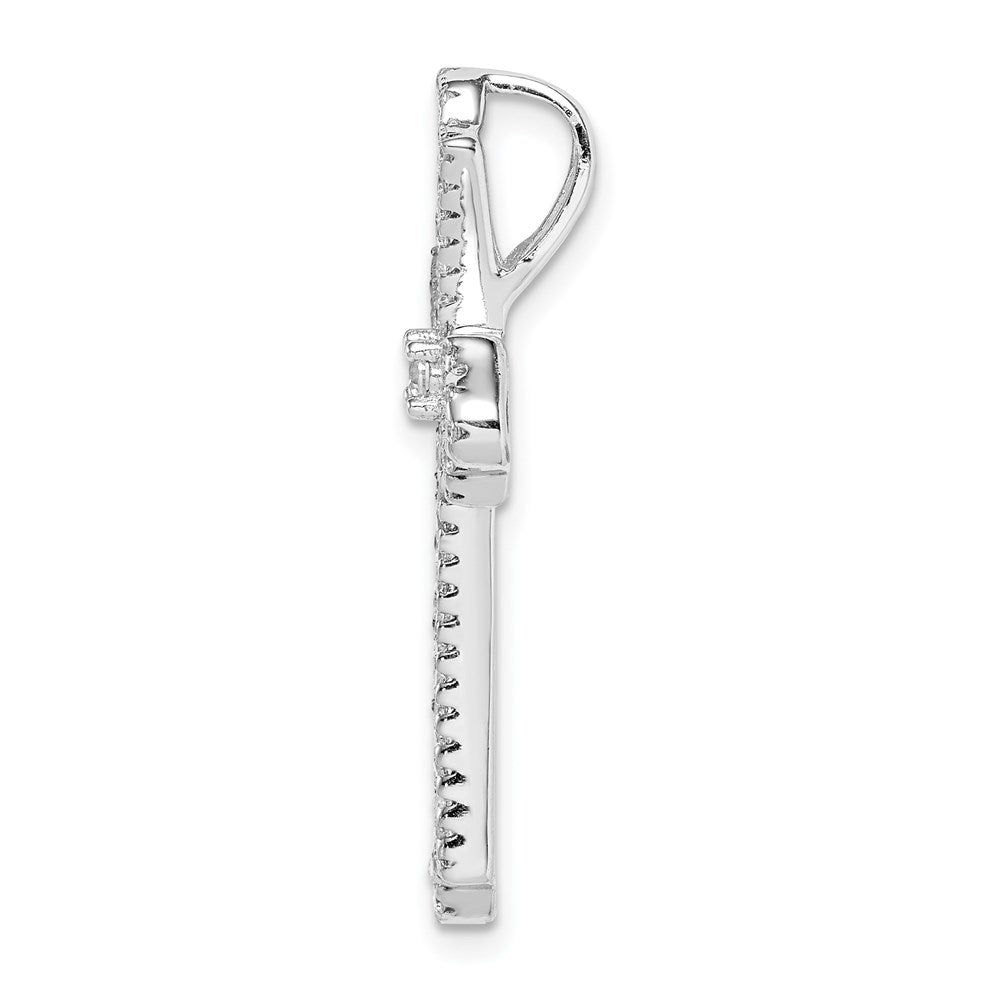 Sterlingsilber Rhodiniert Rosa und Weiß Zirkonia Kreuz Anhänger