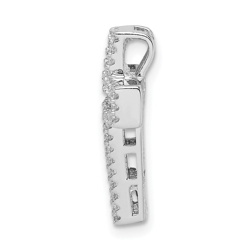 Sterlingsilber Rhodiniert Rosa & Weiß Zirkonia Kreuz Kette Anhänger
