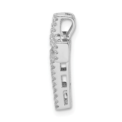 Sterlingsilber Rhodiniert Rosa & Weiß Zirkonia Kreuz Kette Anhänger