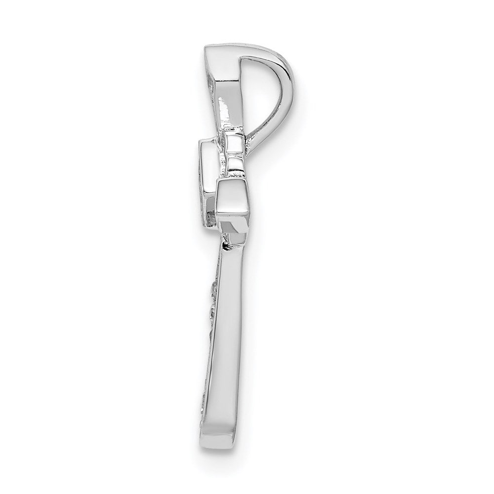 Sterlingsilber Rhodiniert Zirkonia Kreuz Kette Anhänger