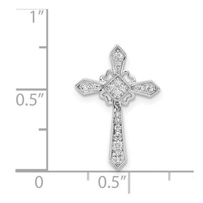 Sterlingsilber Rhodiniert Zirkonia Kreuz Kette Anhänger