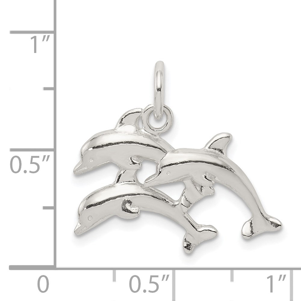 Sterlingsilber Dolphins Charm
