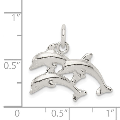 Sterlingsilber Dolphins Charm