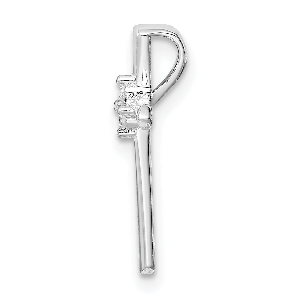 Sterlingsilber Rhodiniert Zirkonia Kreuz Kette Anhänger