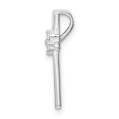 Sterlingsilber Rhodiniert Zirkonia Kreuz Kette Anhänger
