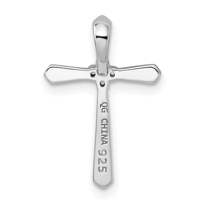 Sterlingsilber Rhodiniert Zirkonia Kreuz Kette Anhänger