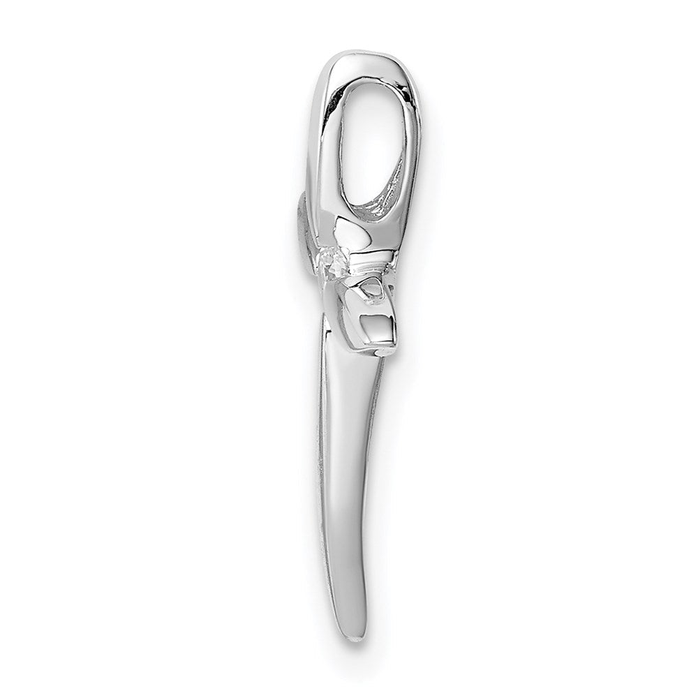 Sterlingsilber Rhodiniert Mittig Zirkonia Passion Kreuz Kette Anhänger