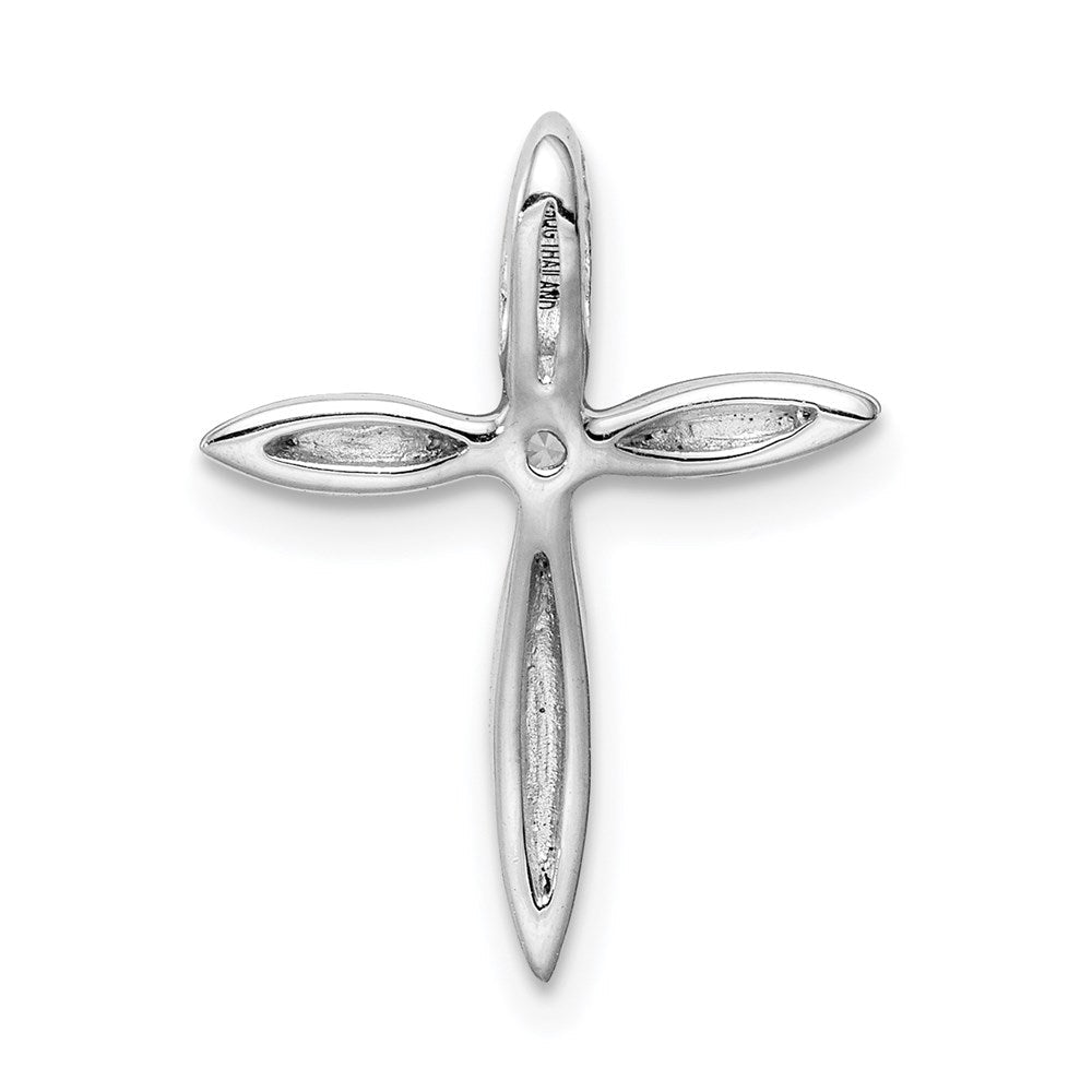 Sterlingsilber Rhodiniert Mittig Zirkonia Passion Kreuz Kette Anhänger