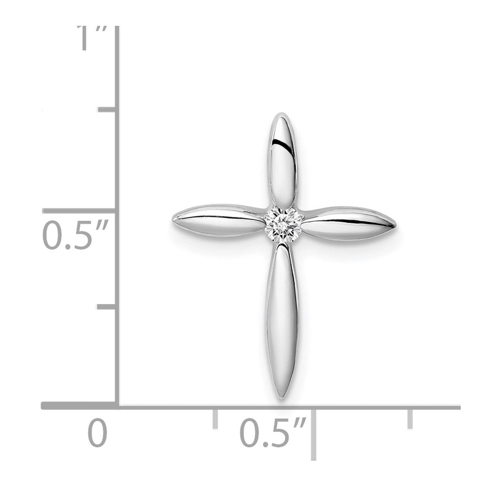 Sterlingsilber Rhodiniert Mittig Zirkonia Passion Kreuz Kette Anhänger