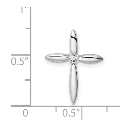 Sterlingsilber Rhodiniert Mittig Zirkonia Passion Kreuz Kette Anhänger