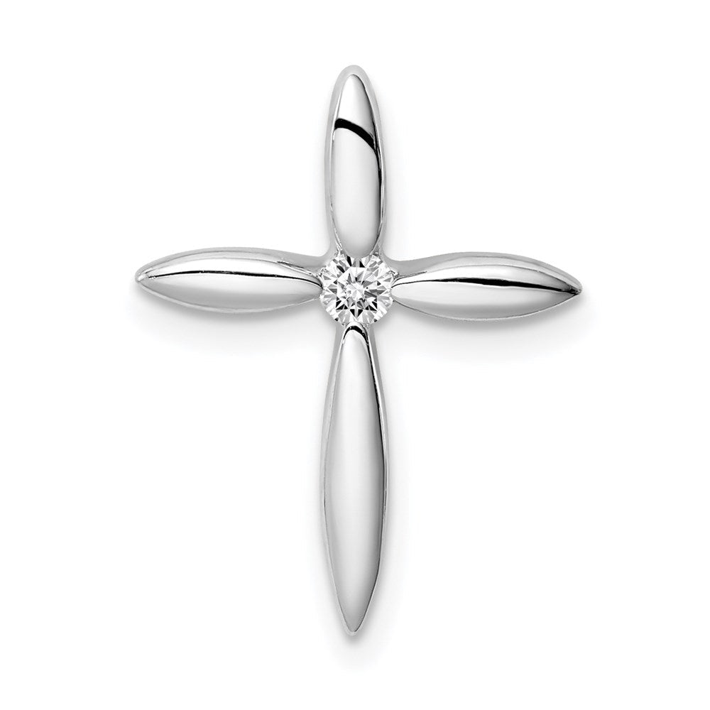 Sterlingsilber Rhodiniert Mittig Zirkonia Passion Kreuz Kette Anhänger