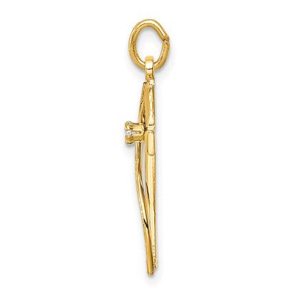 Sterlingsilber Goldfarben & Zirkonia Kreuz Anhänger