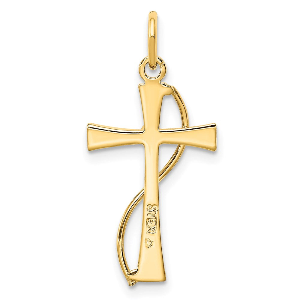 Sterlingsilber Goldfarben & Zirkonia Kreuz Anhänger