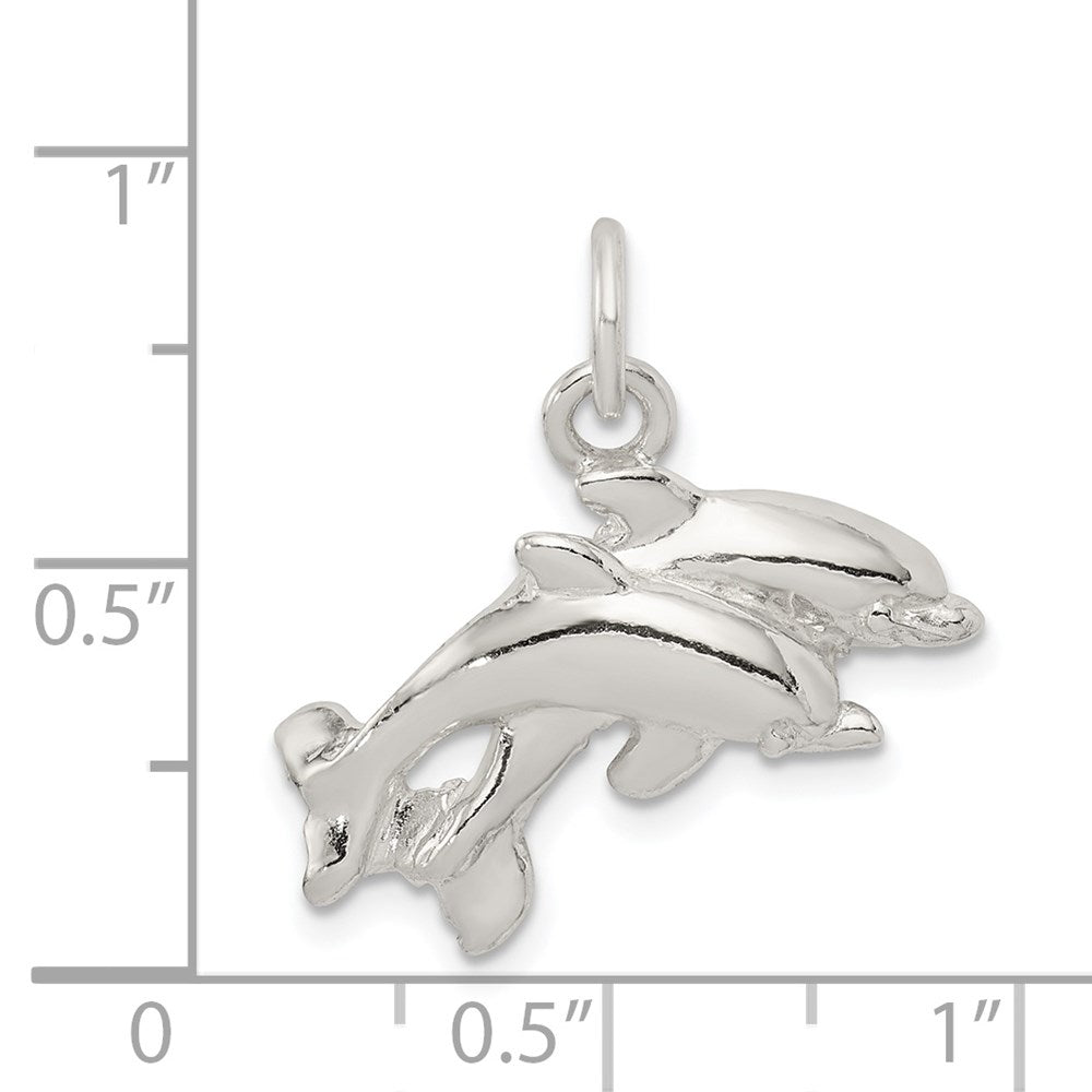 Sterlingsilber Dolphins Charm