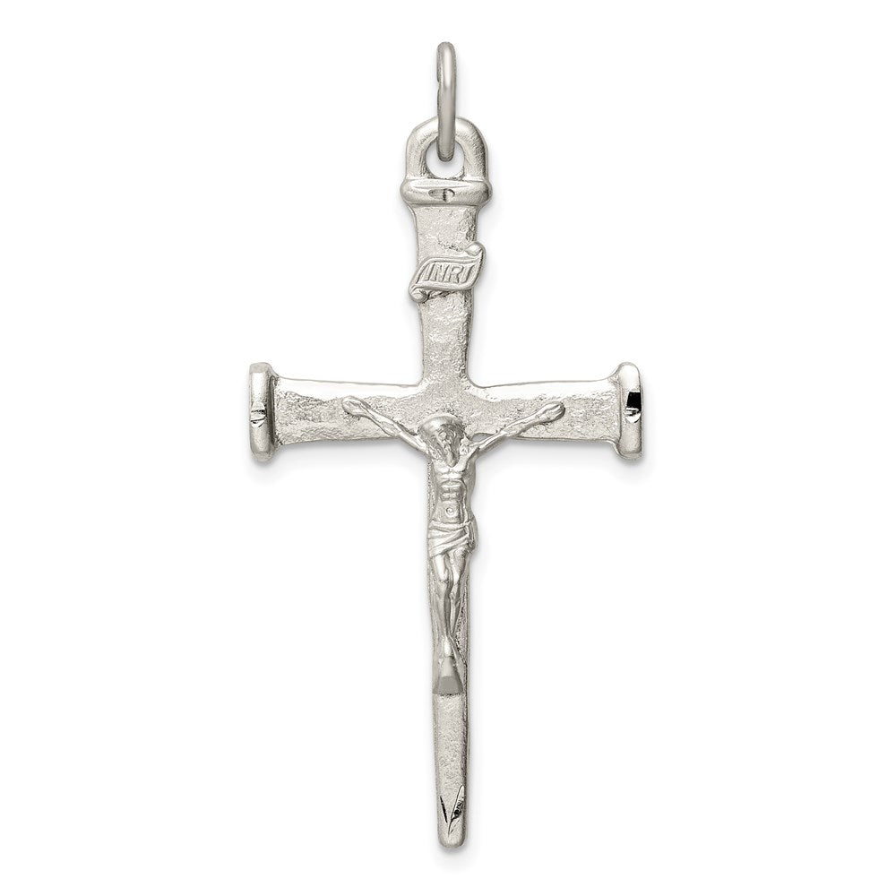 Sterlingsilber Strukturiert Kruzifix Kreuz Anhänger