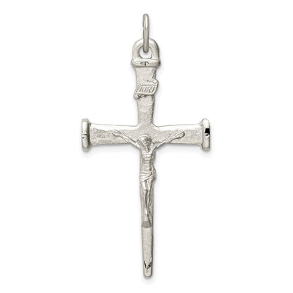 Sterlingsilber Strukturiert Kruzifix Kreuz Anhänger