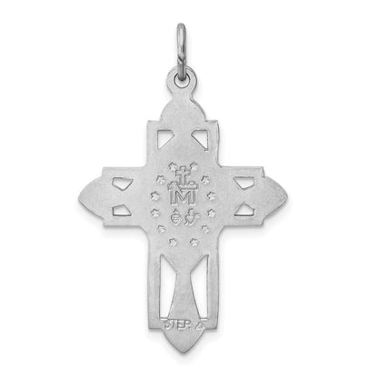 Sterlingsilber Rhodiniert Goldfarben Wundertätig Medaille Kreuz Anhänger