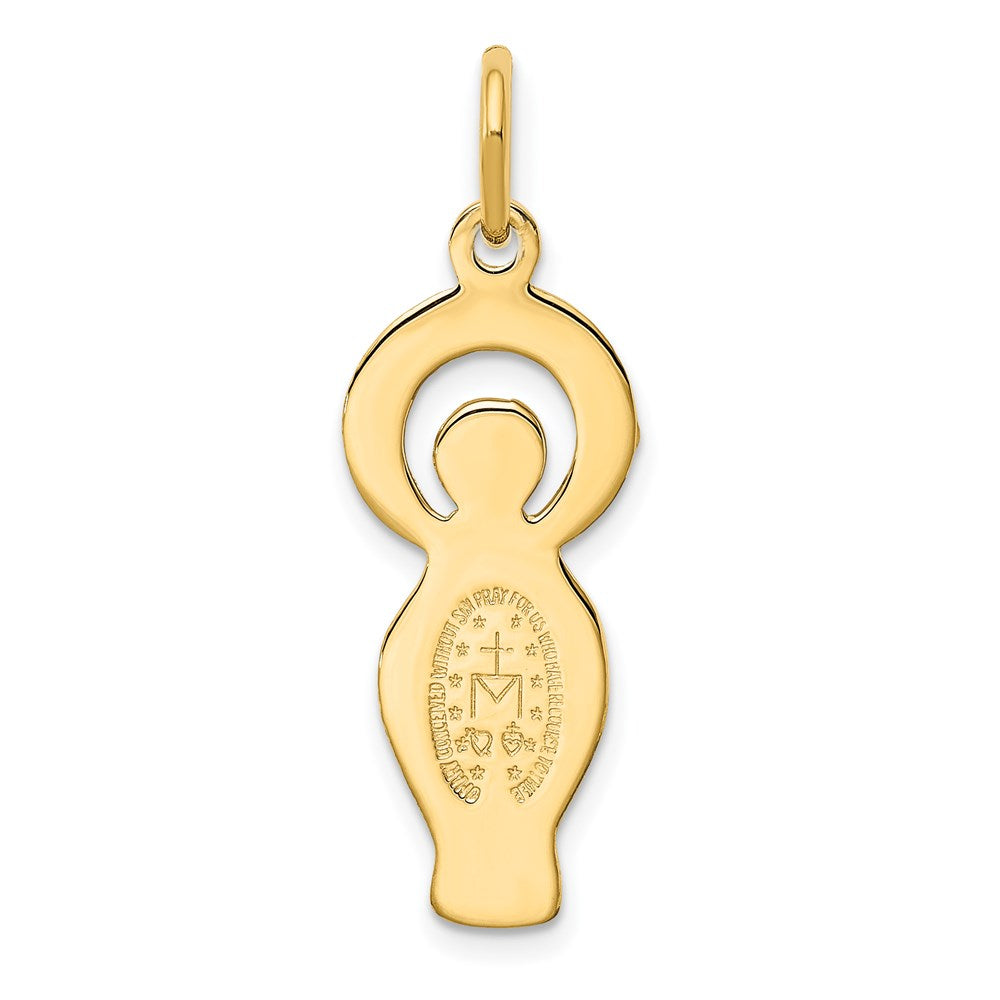Sterlingsilber Goldfarben & Zirkonia Wundertätig Medaille Anhänger