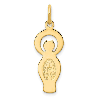 Sterlingsilber Goldfarben & Zirkonia Wundertätig Medaille Anhänger