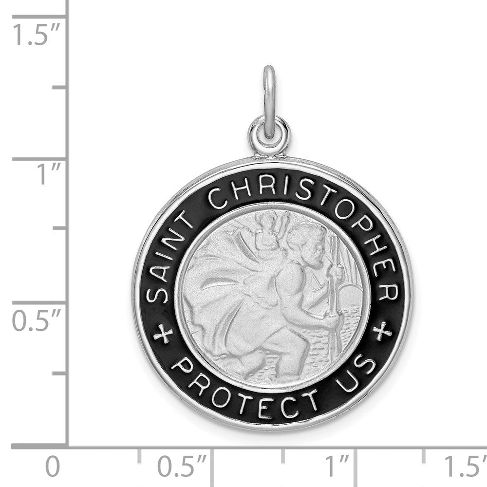 Sterlingsilber Rhodiniert Emaille St. Christopher Medaille