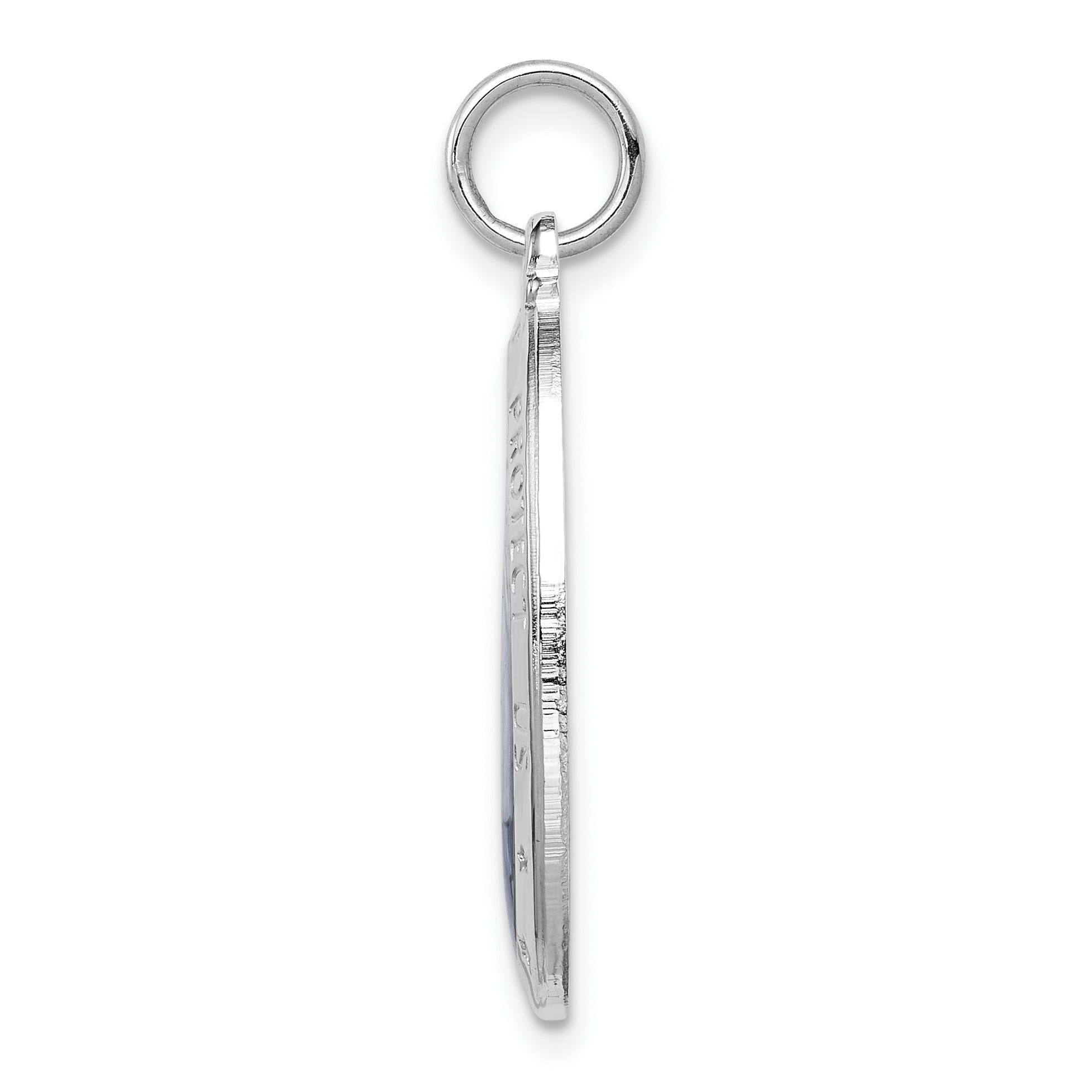 Sterlingsilber Rhodiniert Emaille St. Christopher Medaille
