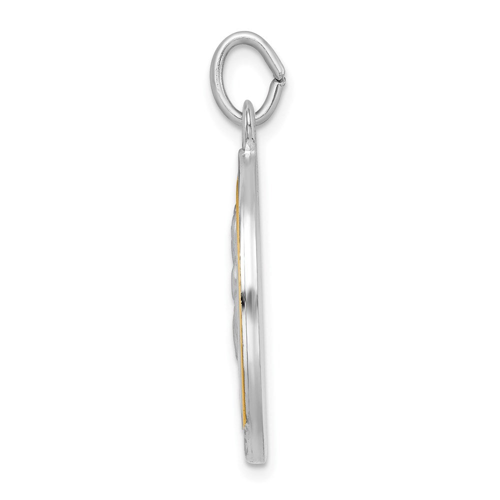 Sterlingsilber Rhodiniert & Goldfarben St. Anthony Medaille Anhänger