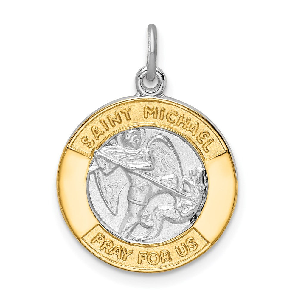 Sterlingsilber Rhodiniert & Goldfarben St. Michael Medaille