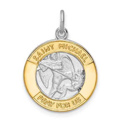 Sterlingsilber Rhodiniert & Goldfarben St. Michael Medaille