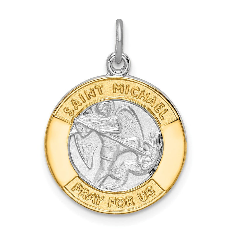 Sterlingsilber Rhodiniert & Goldfarben St. Michael Medaille