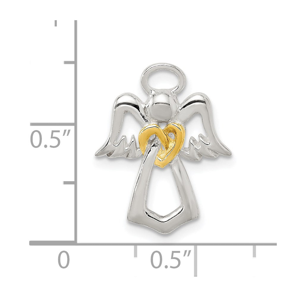 Sterlingsilber & Goldfarben Engel Kette Anhänger