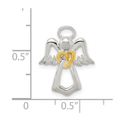 Sterlingsilber & Goldfarben Engel Kette Anhänger