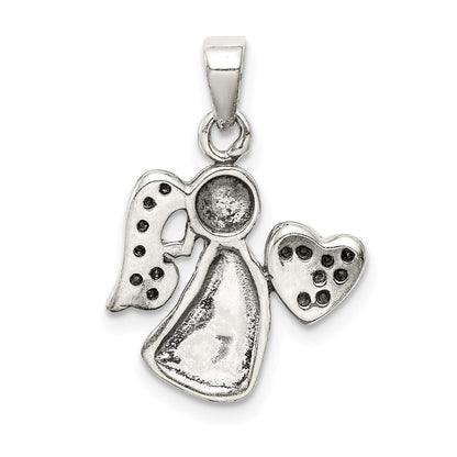Sterlingsilber Antikisiert & Zirkonia Engel Charm